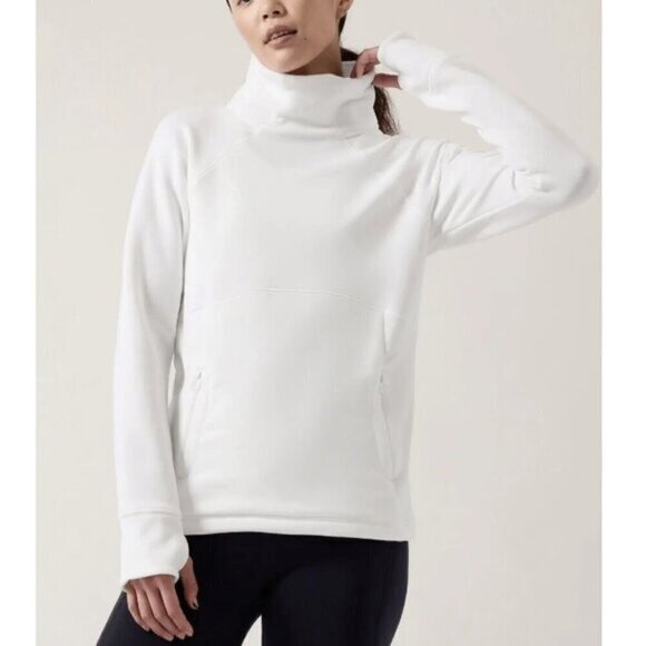 Athleta Tops - Athleta Sweatshirt Altitude Polartec Funnel Neck White Med * NWT *
